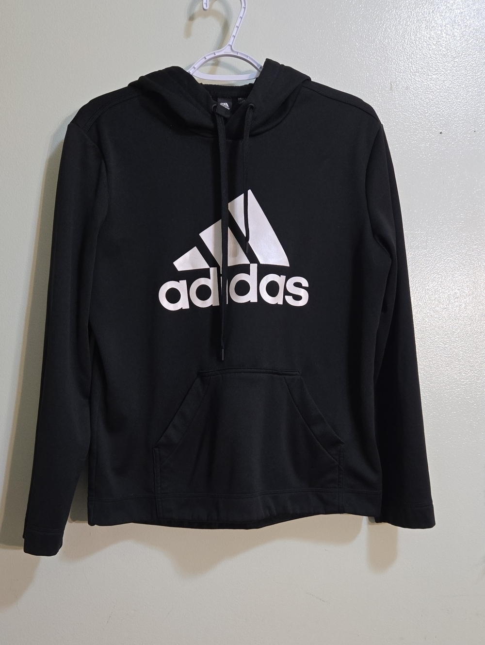 Adidas Black Hoodie with White Trefoil Logo